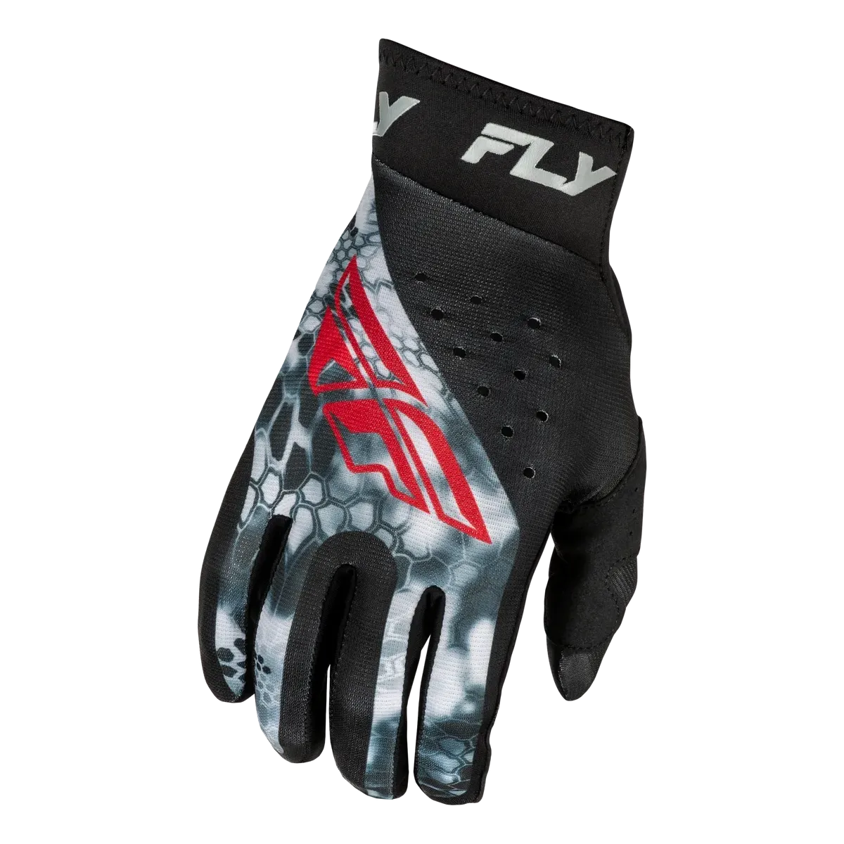 Fly Pro Lite Kryptek Gloves 2025 Black/Red/Grey